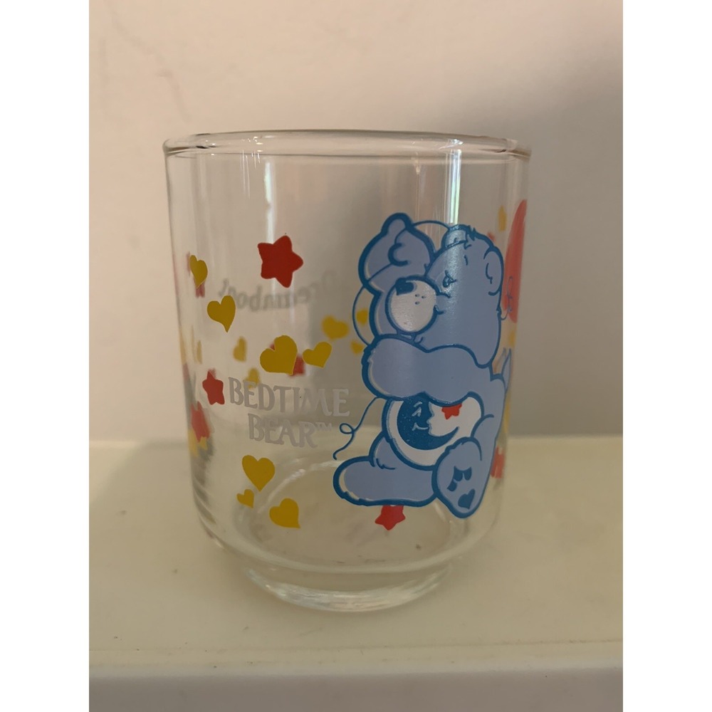 Vintage 1985 3" Care Bears Bedtime Bear Little‎ Dreamboat Collector Glass Cup
